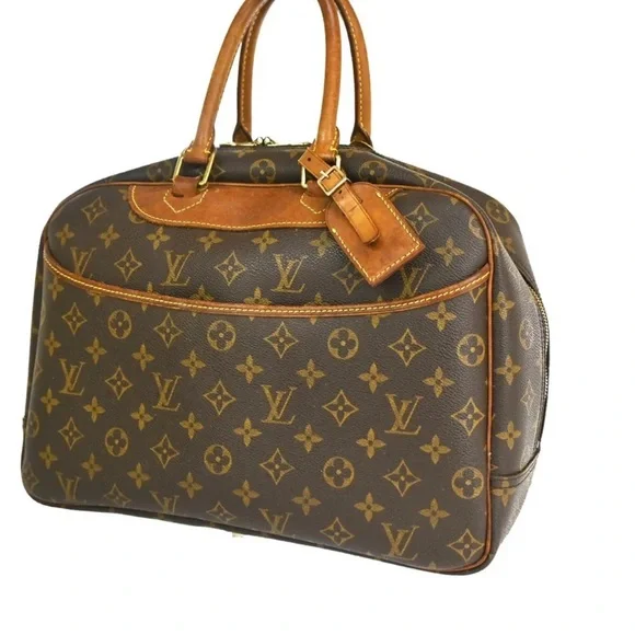 LOUIS VUITTON LV Logo Deauville Hand Bag Monogram Leather Brown M47270 64JH796 - Picture 7 of 16
